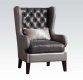 96208 Fenton Accent Chair in Grey Leatherette by Acme w/Pillow