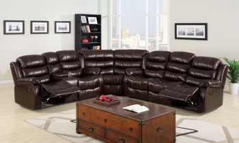 Winslow Reclining Sectional Sofa CM6556 in Bonded Leather Match [FASS-CM6556-CT Winslow]