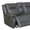 Dansby Power Motion Sofa in Charcoal Leather Match by Klaussner