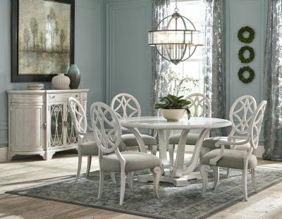 Jasper County Dining Table 790-030 White by Klaussner w/Options