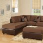 Chocolate Fabric Modern Two-Tone Sectional Sofa w/Bycast Base