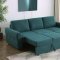 Samantha Sleeper Sectional Sofa 511087 in Teal Fabric by Coaster