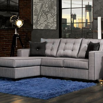 Ravel II Sectional Sofa SM8851 in Gray Fabric [FASS-SM8851- Ravel II]