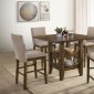 Shirina Counter Height Dining Set 5Pc 72645 in Oak by Acme