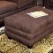 Chocolate Fabric Modern 2Pc Sofa Set w/Optional Ottoman