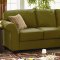 Olive or Tan Velvet Contemporary Sectional Sofa w/Rolled Arms