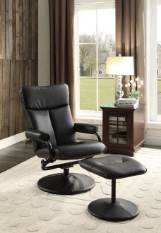 Alida Swivel Reclining Chair 8555BLK w/Ottoman by Homelegance