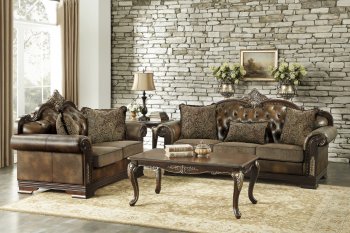 Croydon Sofa & Loveseat Set 9815 Brown & Cherry by Homelegance [HES-9815-Croydon]