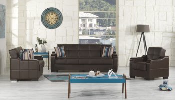 Uptown Sofa Bed in Brown PU by Casamode w/Options [CMSB-Uptown-Brown-PU]