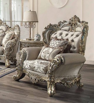 Danae Chair LV01195 Fabric & Champagne & Gold by Acme w/Options [AMAC-LV01195 Danae]