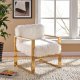 Milo 516 Accent Chair in White Faux Fur Fabric by Meridian