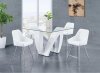 D9913BT Dining Set 5Pc White by Global w/D1067BS-WH Stools