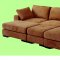 Beige Microfiber Sectional Sofa w/2 Ottomans & Bookcase