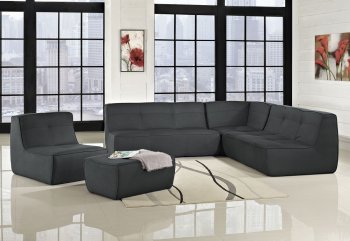 Align 5Pc Sectional Sofa Set in Charcoal Fabric by Modway [MWSS-Align Charcoal]