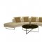 Half Moon Shape Microfiber Sectional Sofa & Coffee Table Set