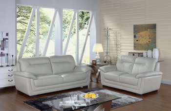 Chelse 443003 Sofa & Loveseat in Gray Leather by New Spec [NSS-443003-Chelse]