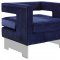 Carson 502 Accent Chair in Navy Velvet Fabric w/Acrylic Legs