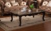 Cecilia Coffee Table in Dark Cherry & Genuine Marble w/Options