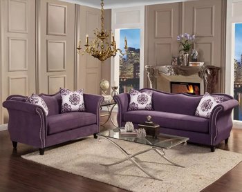 Zaffiro Sofa SM2233 in Lavender Fabric w/Options [FAS-SM2233-Zaffiro]