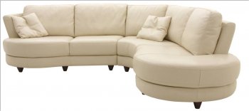 White Sand Leather Modern Sectional Sofa w/Solid Hardwood Feet [CHFSS-FL-Lynn]