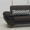 Dark Brown Fabric Modern Sofa Bed w/Optional Loveseat & Chair