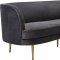 Vivian Sofa 694 in Grey Velvet Fabric by Meridian w/Options