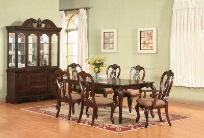 Warm Brown Cherry Finish Classic 5Pc Dining Set w/Options