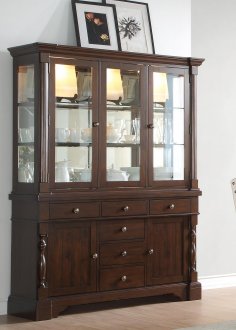 Yates 5167-50 Buffet w/Hutch in Dark Oak by Homelegance