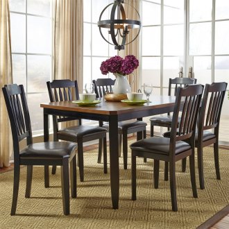 Devonwood 7Pc Dining Set 284-CD-RLS in Black & Cherry by Liberty