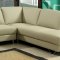 Taupe Full Bonded Leather Modern Sectional Sofa w/Metal Legs