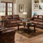 October Chestnut Leather-Like Sofa & Loveseat w/Optional Items