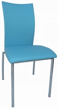 Blue Bonded Leather Set of 4 Modern Dining Chairs [GRDC-KA-4067-Blue]