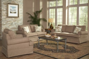 504121 Genevieve Sofa in Sandy Brown Fabric by Coaster w/Options [CRS-504121 Genevieve]