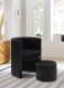 Selena Accent Chair & Ottoman 555 in Black Velvet by Meridian