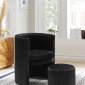 Selena Accent Chair & Ottoman 555 in Black Velvet by Meridian