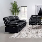 Camila Motion Sofa & Loveseat 610244 Black by Coaster w/Options