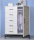 Uma Wardrobe 97453 in White & Weathered Wood by Acme