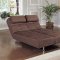 Brown Microfiber Contemporary Sofa Bed Convertible Lounger