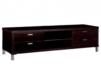 Espresso Finish Modern TV Stand w/4 Drawers & 2 Shelves