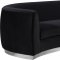 Julian Sofa 621 in Black Velvet Fabric by Meridian w/Options