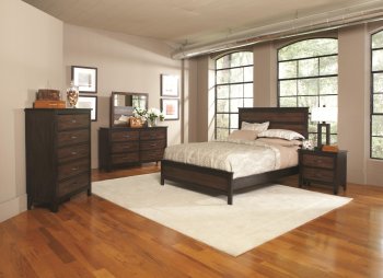 202301 Conway Bedroom by Coaster in Brown & Black w/Options [CRBS-202301 Conway]