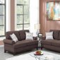 F8838 Sofa & Loveseat Set in Brown Chenille Fabric by Poundex