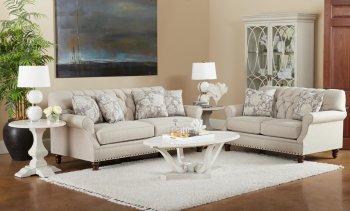 Burbank Sofa in Ecru Fabric by Klaussner w/Options [SFKRS-Burbank Macc Ecru]