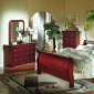 Cherry Finish Massive Wooden Contemporary Bedroom Set