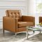 Loft Sofa in Tan Faux Leather by Modway w/Options