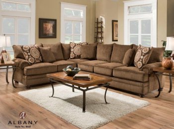 8645 Sectional Sofa in Twill Chocolate Fabric by Albany [ALSS-8645 Twill Chocolate]