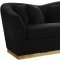 Arabella Sofa 617 in Black Velvet Fabric by Meridian w/Options