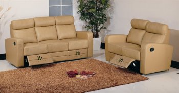 Slope Reclining Sofa by Beverly Hills in Taupe Leather Match [BHS-Slope]