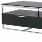 Black High Gloss Laquer Finish Modern Media Unit w/Glass Top