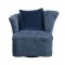 Kaffir Swivel Chair 53272 in Dark Blue Fabric by Acme w/Options